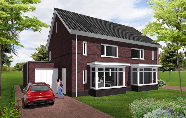 Nieuwbouw zelf aan te passen 2 onder 1 kap woning door B&V Bouwmeesters