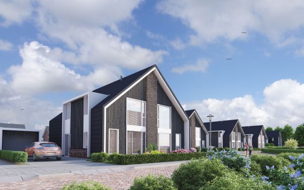 2^1 kap woningen uitgewerkt door B&V Bouwmeesters, ontworpen door De Jong architecten