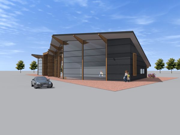 Concept nieuwbouw bedrijfspand - sportcomplex